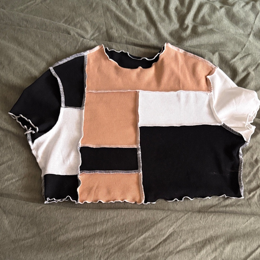 Patchwork Color Block Women's crop top